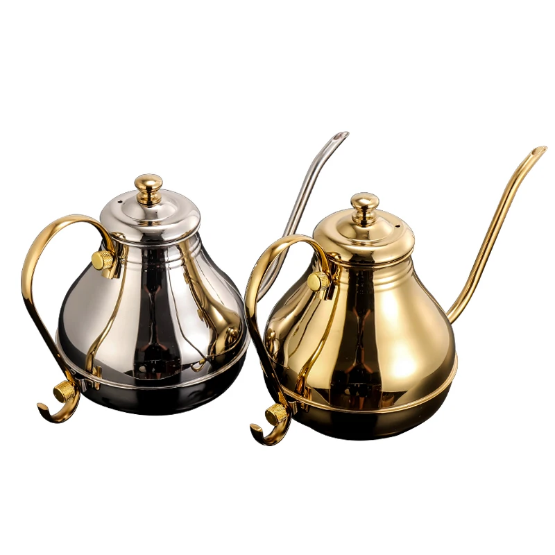 Slender mouth coffee pot teapot palace royal pot stainless steel teppanyaki pot