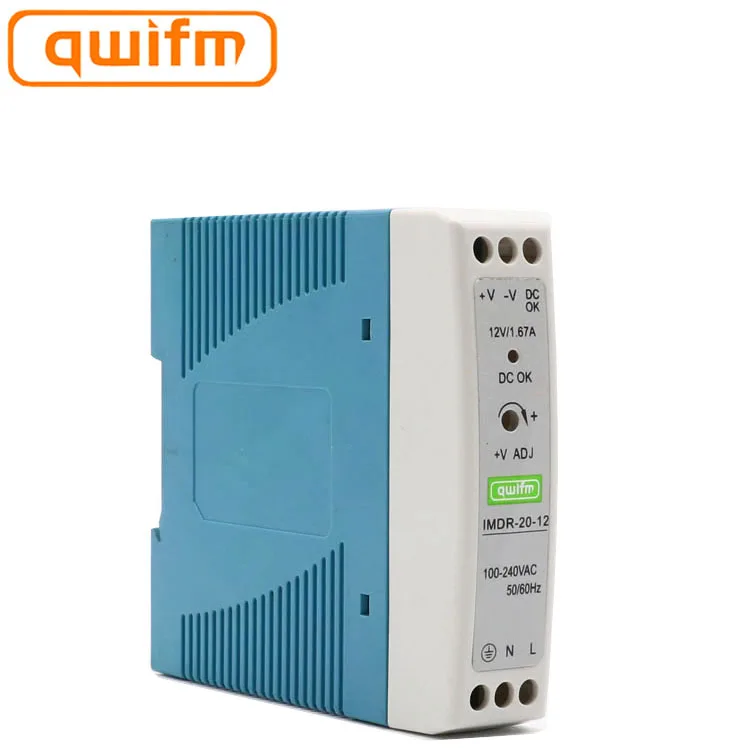 Qwifm IMDR-20-12 тонкий дизайн 20W 12V din-рейку переключатель блока питания