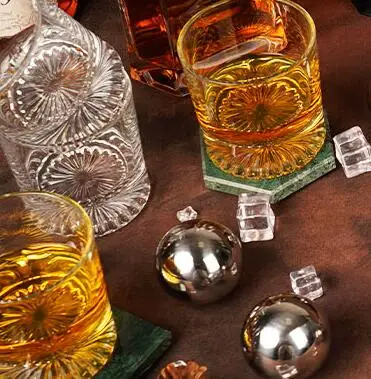 WS Whiskey Ball Stones Unique Birthday Anniversary Bourbon Gift   Grandpa Cool Stuff Gadgets Stainless Steel Ice Balls Silver