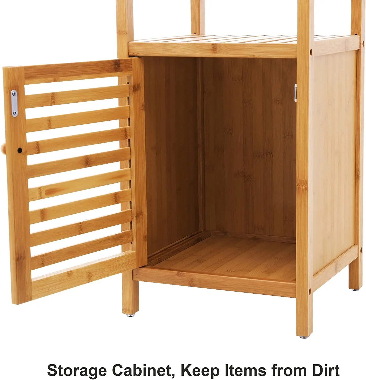 Bamboo Storage Corner Cabinet for Storage Organizer for Living Room