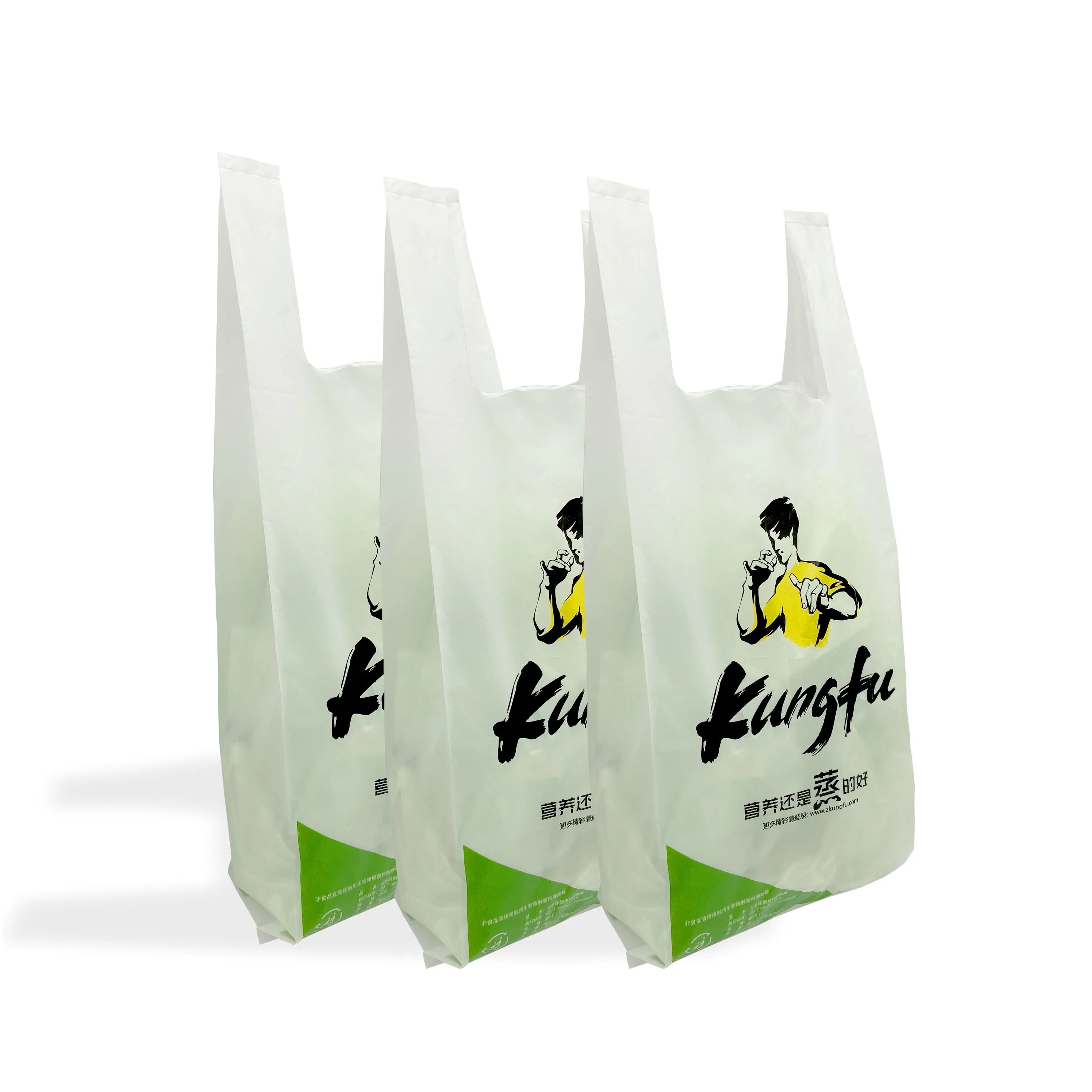 corn starch based plastic shopping bag biodegradable T shirt bag plastic grocery bags