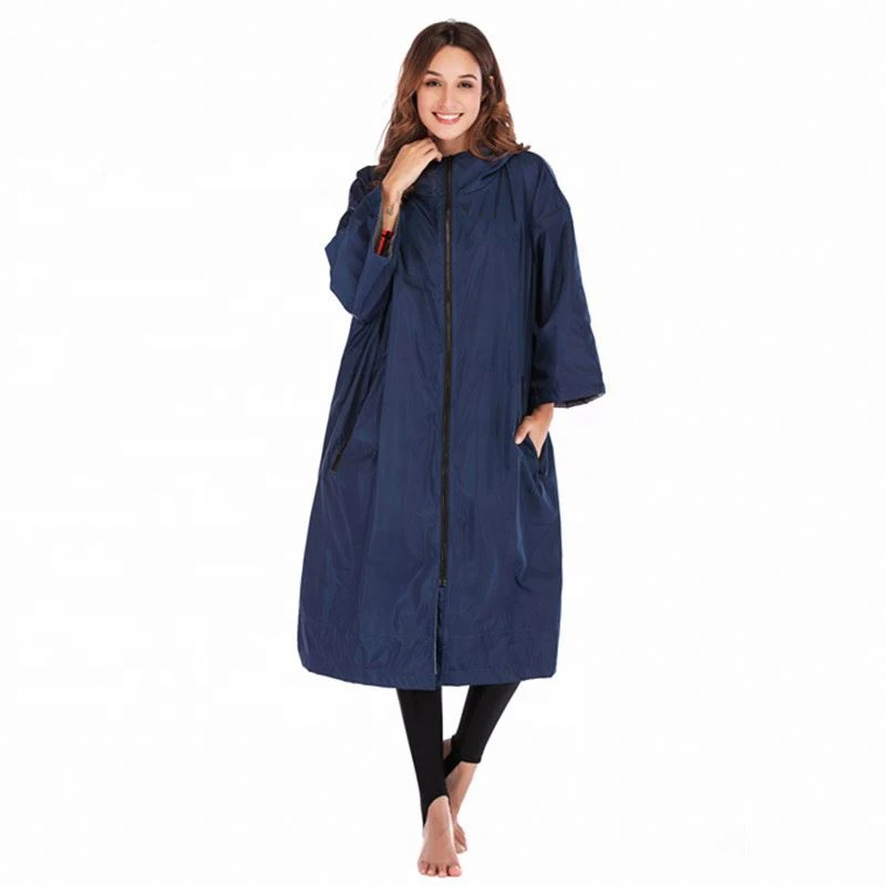 Waterproof custom surfing poncho towel dry changing robe with warm fleece
