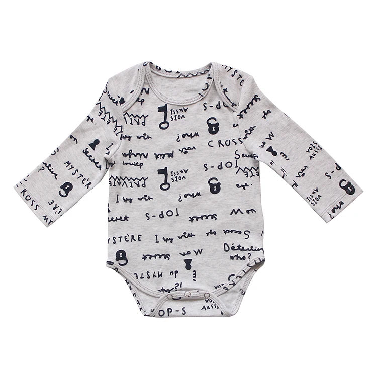 Осенний комбинезон из органического хлопка для мальчиков и девочек, комбинезон с длинными рукавами и цветочным принтом для новорожденных мальчиков