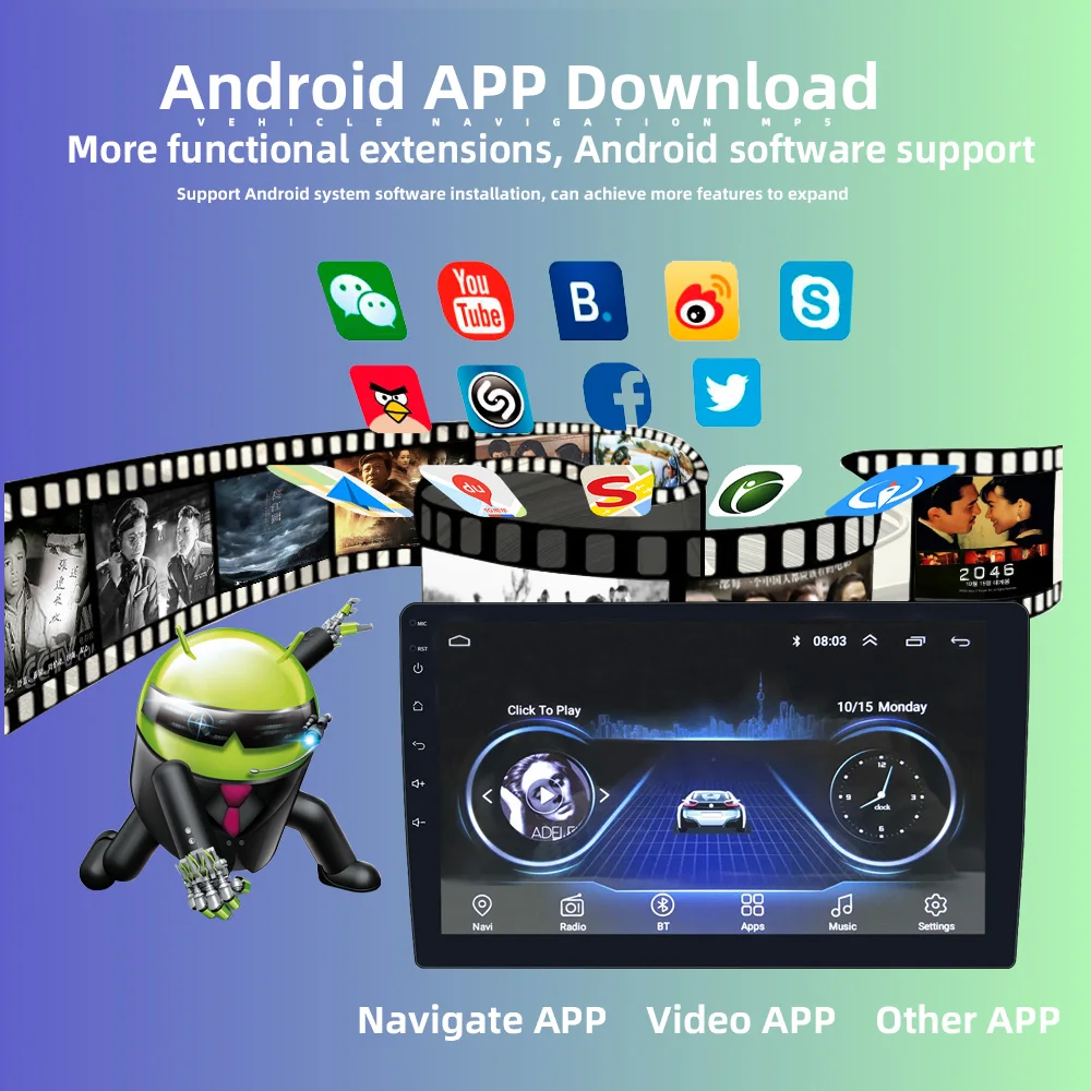 9 Inch Touch Screen User Manual Android Car Wifi Stereo Radio 2 Din Mp5 video