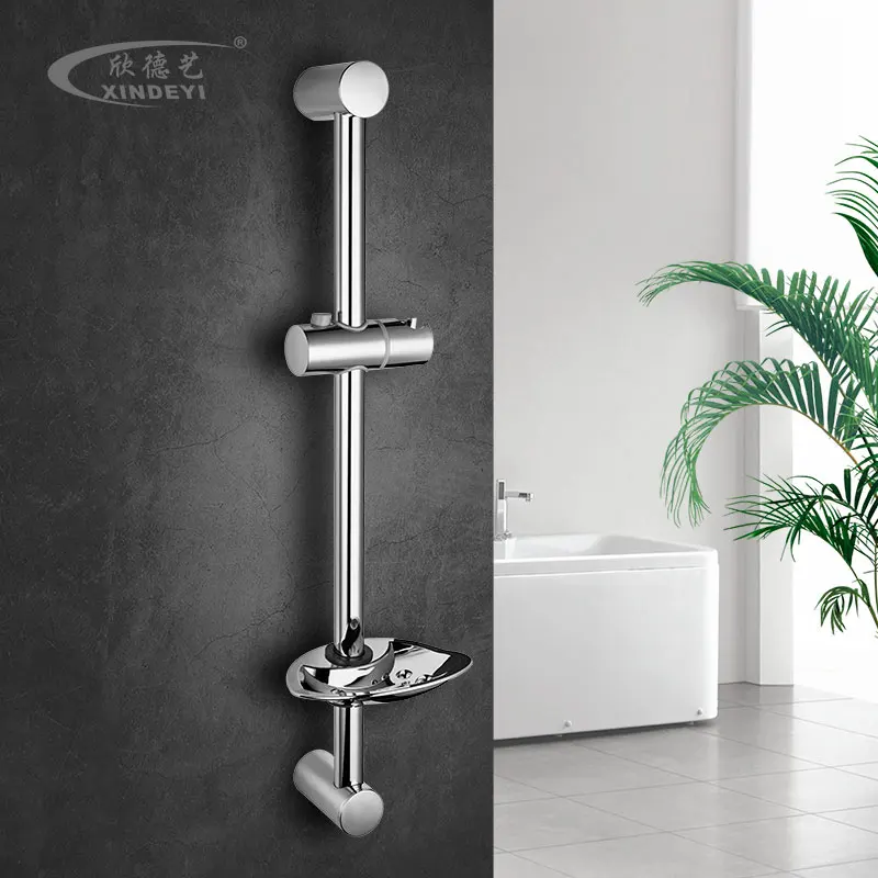 Adjustable 25mm Chrome Stainless Steel Bathroom Shower Lift Rod Sliding Bar Set for Homes or Hotels