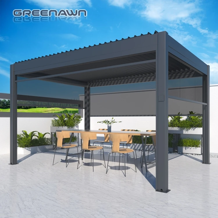 OEM 3x3 m 3x4 m 3x5 m 3x6 m 4x3 m 4x4 m 4x6 m 5x3 m 6x3 m 6x4 m Waterproof motorized aluminum louver pergola