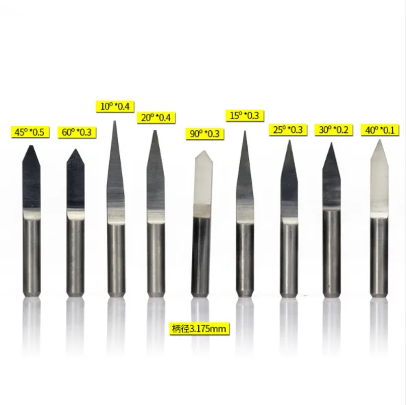 cnc machine rotar milling cutter with tungsten carbide for end mill 3.175mm cnc tool drill bits flat bottom knife milling cutter