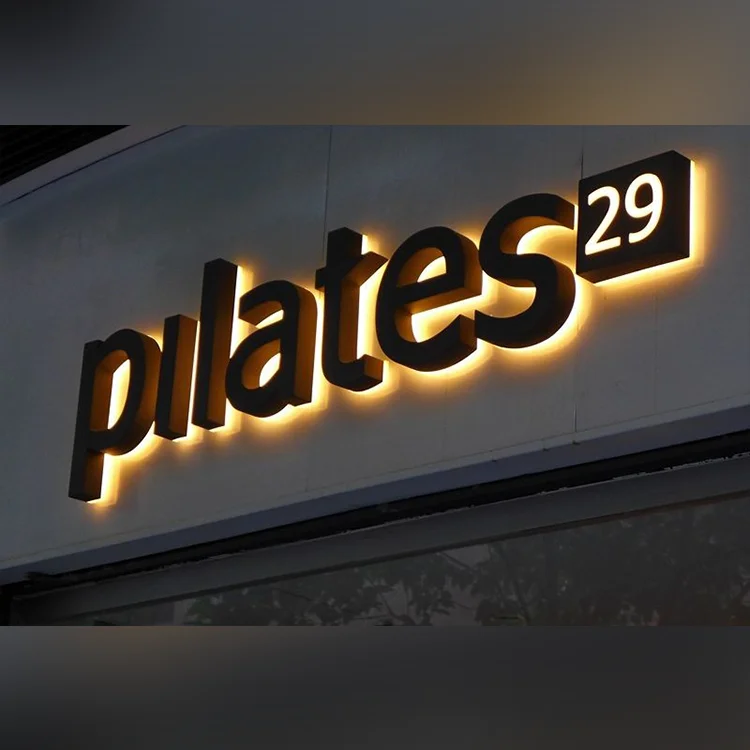 YIYAO customized 3d glow in the dark wrought iron black dimensional letters sign advertisement embossed logo signboard