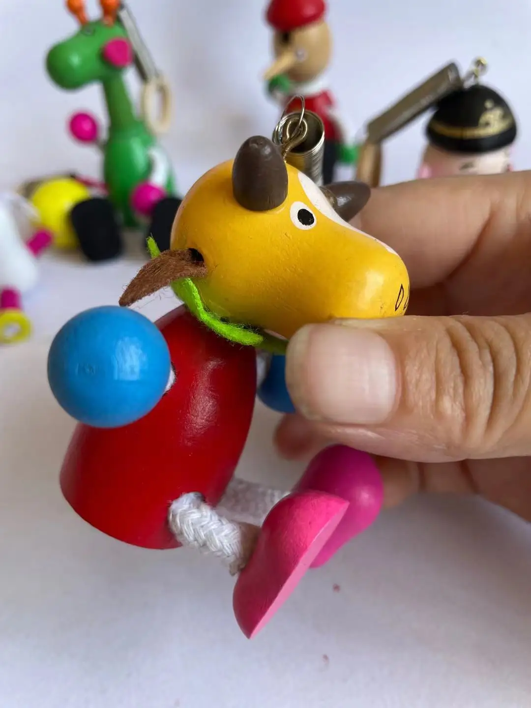 2021 Durable kids educational toys 9.5*3.8cm wood toy arts rocking spring man wood toys for kids