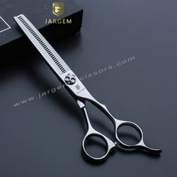 Reversed  hair scissors Japan steel barber scissors 6.5 inch thinning scissor