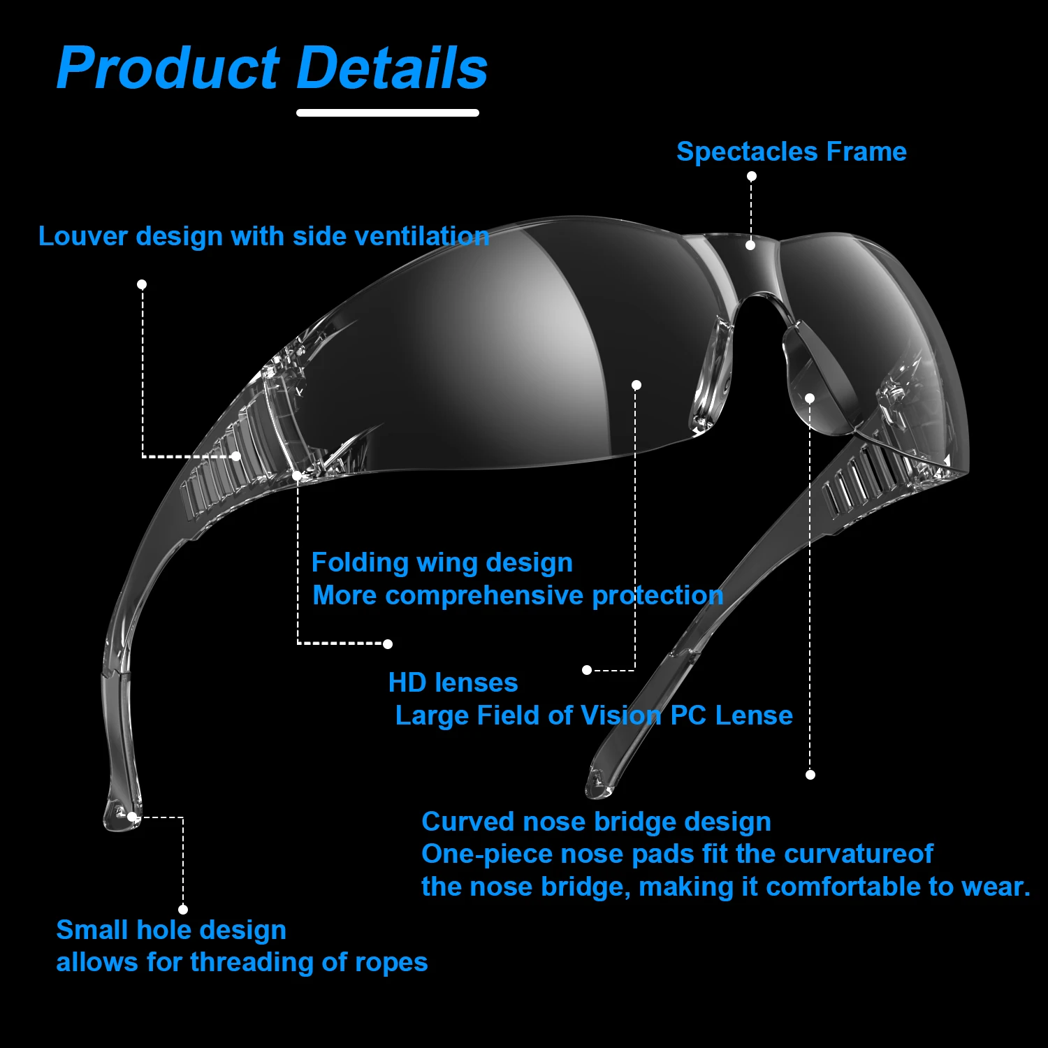 New Star Factory Custom Anti-fog Protective Eye Protection Safety Glasses Goggles