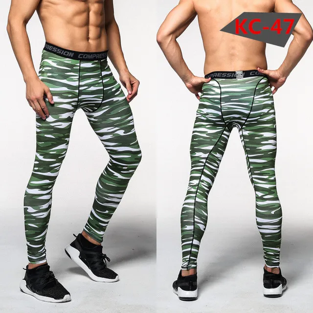 Fitness Sport Leggings Men Gym Jogging Trousers Sportswear Camouflage Compression Pants Running Tights Men Soccer Training Pants