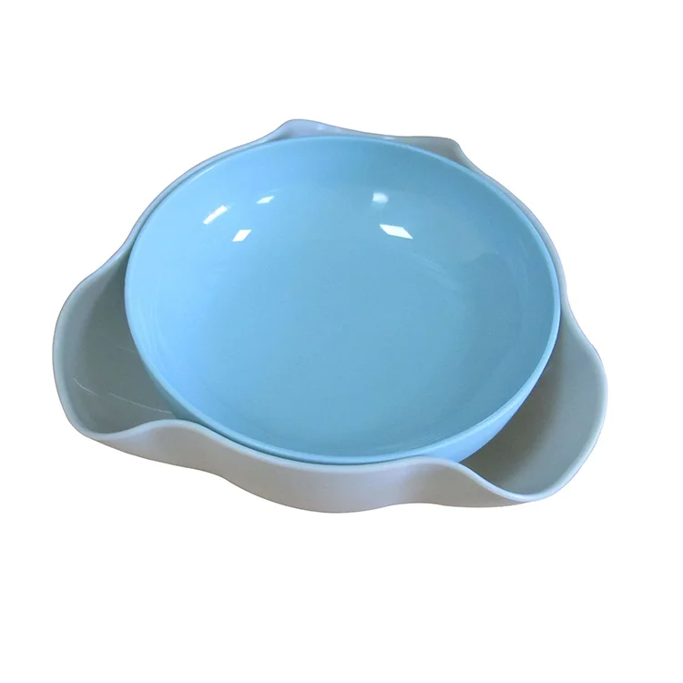 Съемные двухслойные голубые пластиковые миски для закусок в виде фруктов