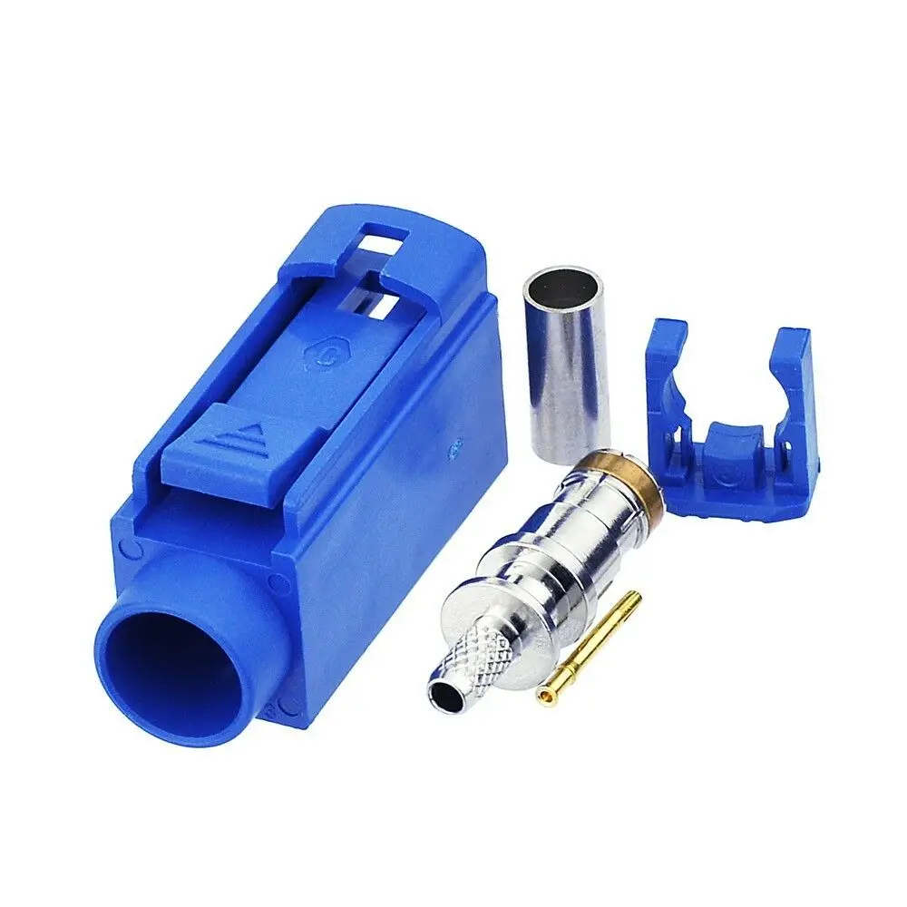 Fakra C Female Blue Crimp Solder Connector for Car GPS Antenna RG316 RG174 Cable