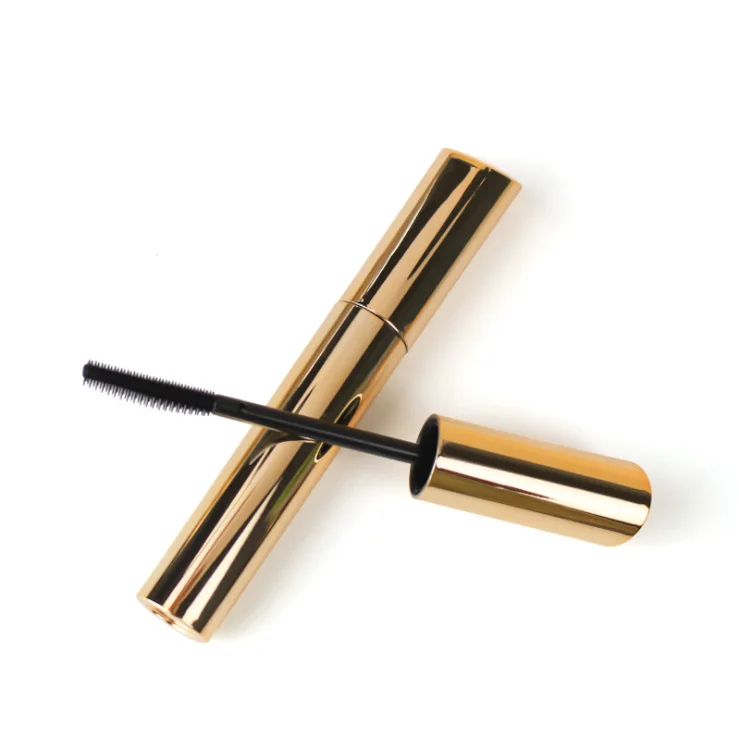 Gold tube oblique cover with silicone brush head mascara tube 12ml large capacity eyebrow bottle