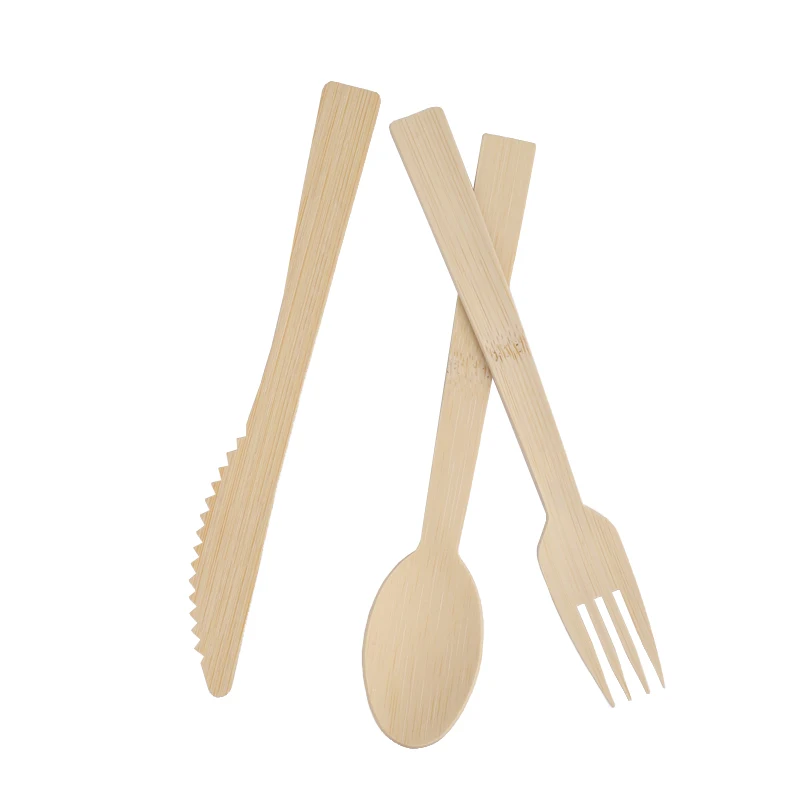 Natural environmental protection bamboo tableware set safe recyclable knife fork spoon set suitable for picnics
