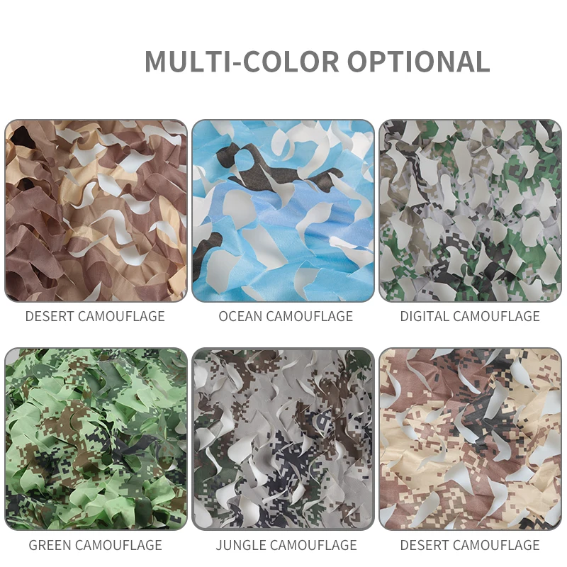 Камуфляжная сетка для охоты, прочная камуфляжная ткань Оксфорд, устойчивая к разрыву, в стиле милитари пустыни, джунглей, любого размера