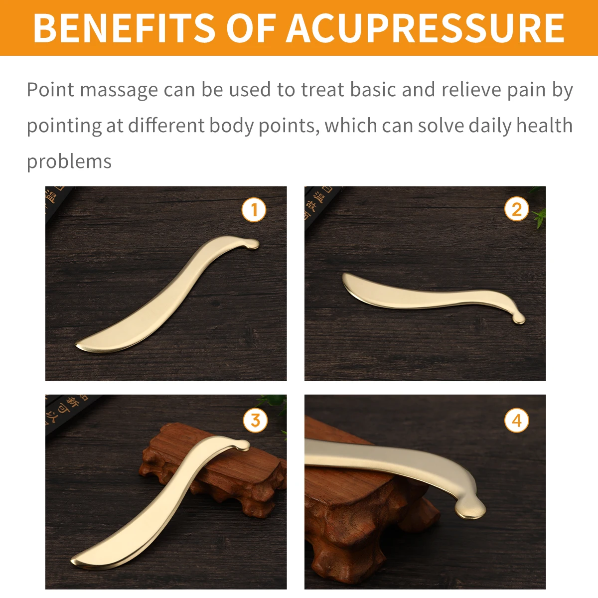 Pure copper brass Guasha board face massage tool Guasha board point massage tool SPA acupuncture scraper