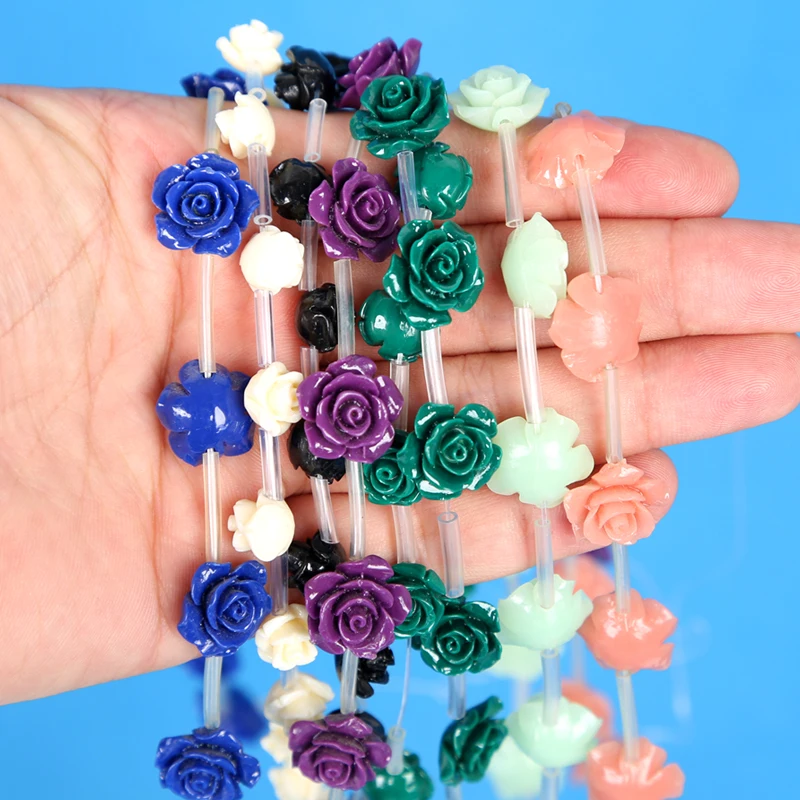 Camelia Flower Beads Artificial Coral Beads for Earring Bracelet Necklace Jewelry diy Accessoires