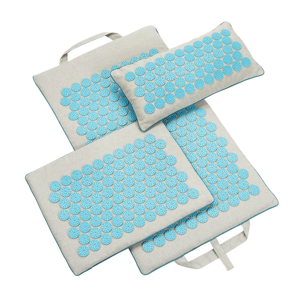 New Design Harbour Natural linen Ecofriendly Shakti spike Acupuncture Acupressure Mat and Pillow Set