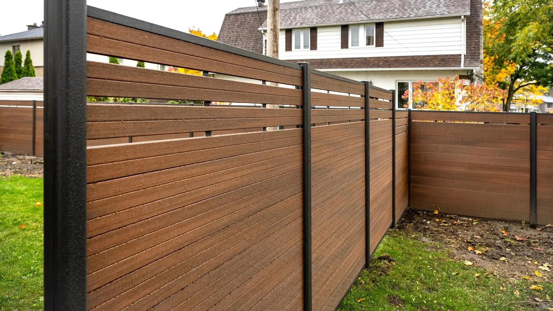 LANDING privacy co-extrusion wpc fence composite wood wpc post upright column pole outdoor fence post wpc garden fence