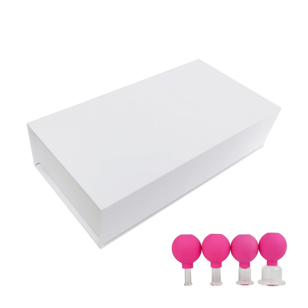 16 years Dongguan manufacturer Face Cupping set 4 cups facial body massage face cupping set beauty care glass vacuum cupping