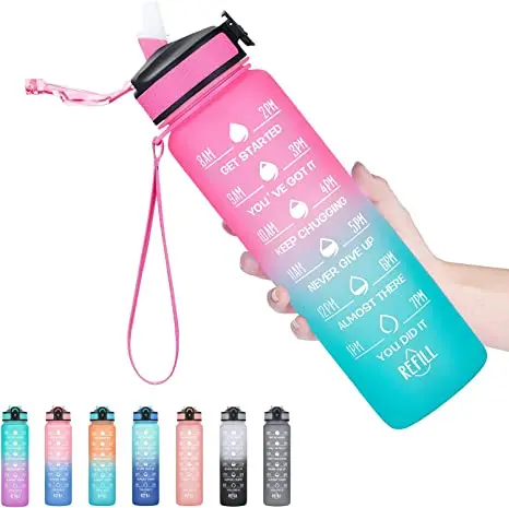 Hot Sale New Design Tritan Water Bottle Plastic Water Bottle Motivational Crystal Water Bottle
