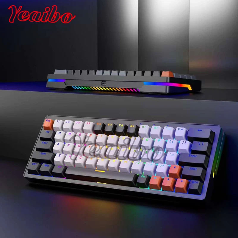 ergonomic backlight rgb 60% mini usb wire backlit mechan custom computer switch switches wireless mechanical gaming keyboard