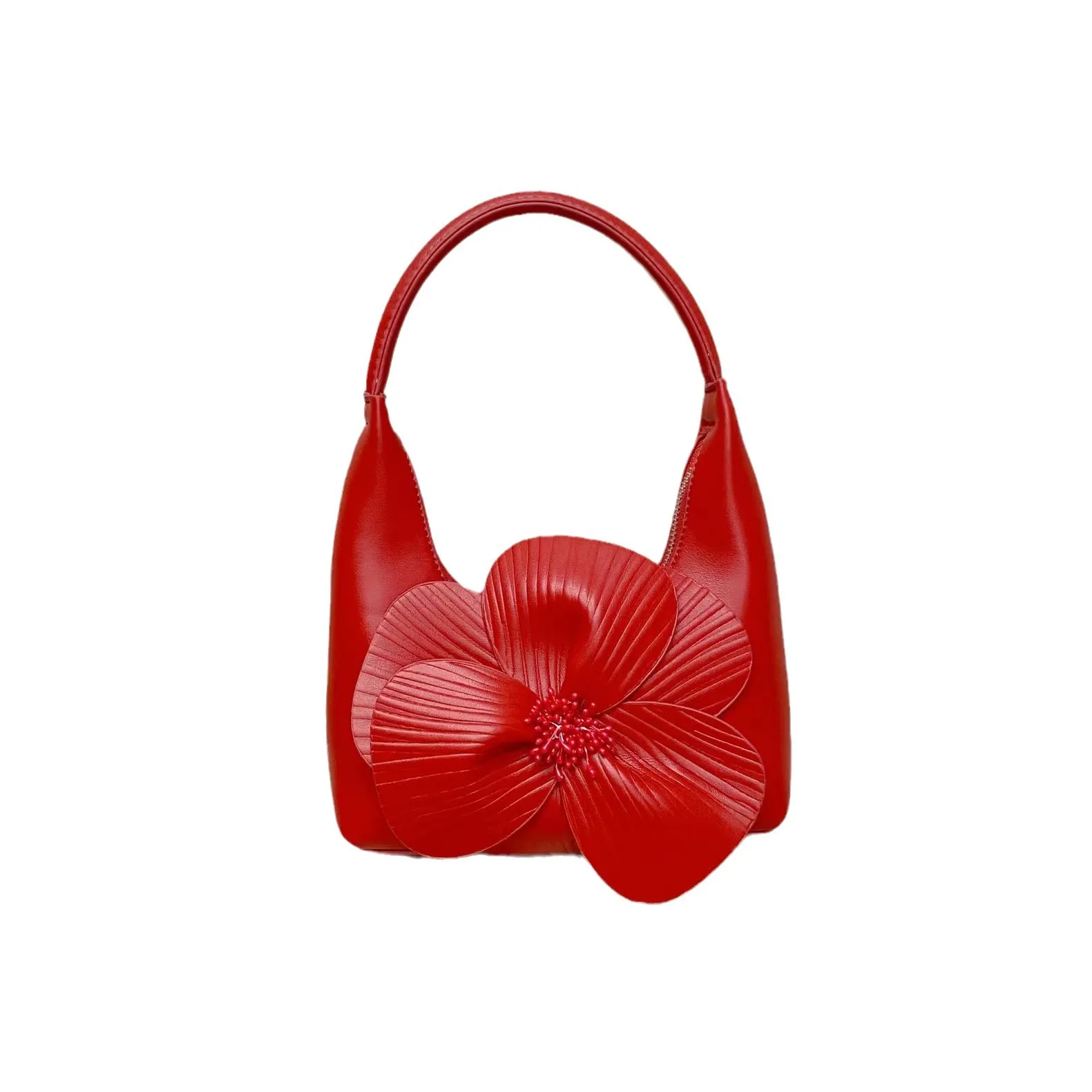 New Arrival Women French style Floral Tote Bag with Creative Flower Design Handbag Purse Single Shoulder Crossbody Chain Bag