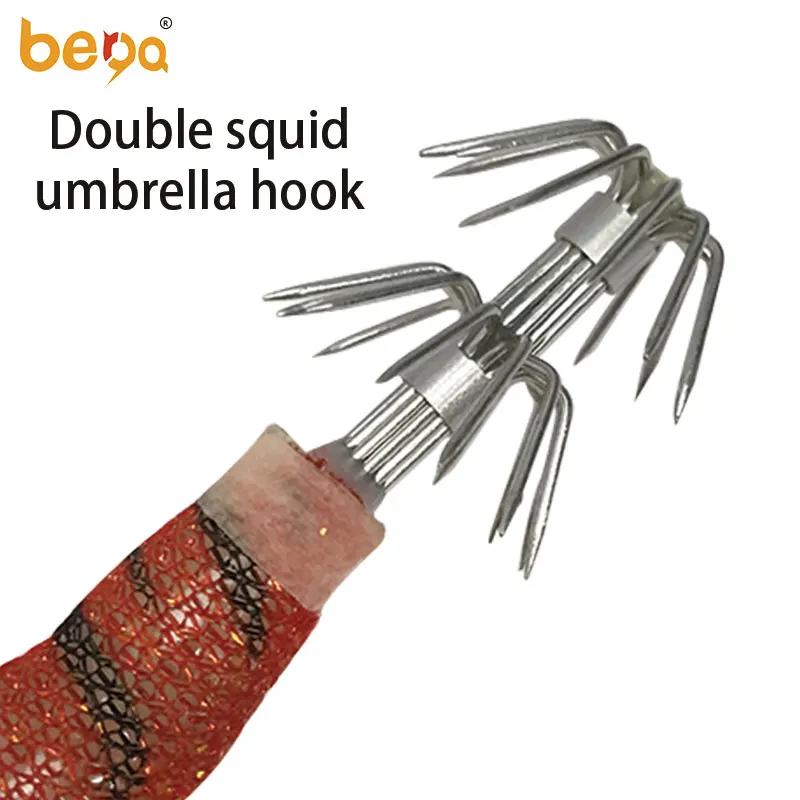 High quality shrimp lure soft shrimp lure wooden shrimp bait ink squid hook big tail squid umbrella hook slow sinking lure
