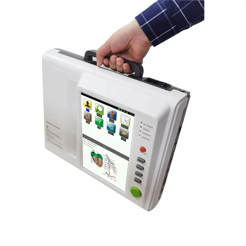 3 6 12 channel digital electrocardiogram electrode 12 lead ecg holter monitor portable electrocardiograph device machine price