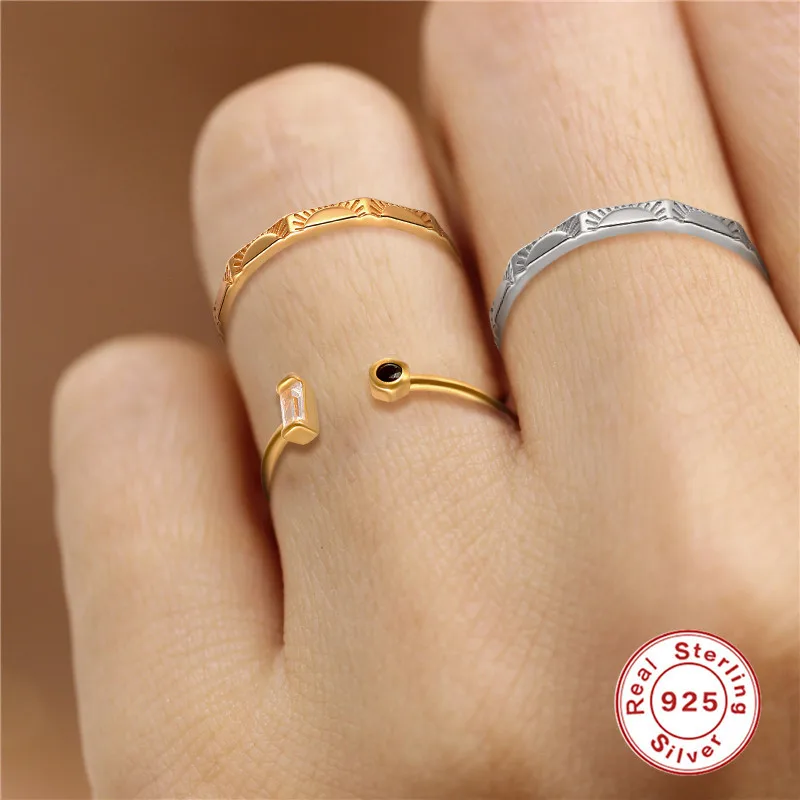 Wholesale Fashion Jewelry 925 Sterling Silver Rings Men Gold plated Sun Rings for Women Custom Name Rings