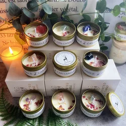 wholesale Factory High Quality Aromatherapy Crystal Candle Private Label Natural Soy Wax Scented Candles