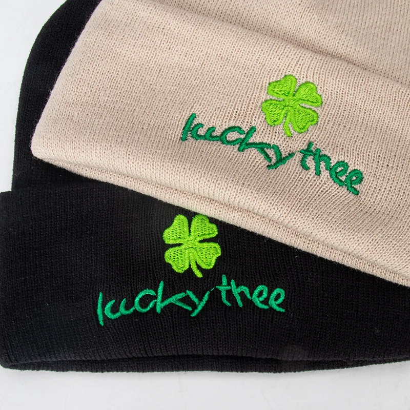 Cheap winter custom woven knitted clouchy dog wool unisex designer girl hats beanie fisherman custom logo cap for men women