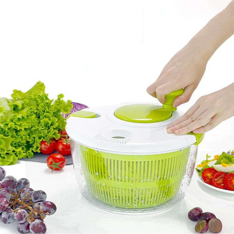 Large Salad Spinner Fruits Vegetables Dryer  BPA Free Drain Lettuce Washer Dryer Drainer Plastic Strainer
