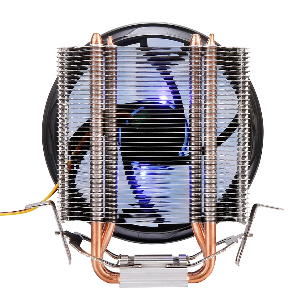 
 Производство 9 см вентилятор компьютера процессор медный радиатор процессорный кулер 2 тепловая трубка охлаждения для ПК  