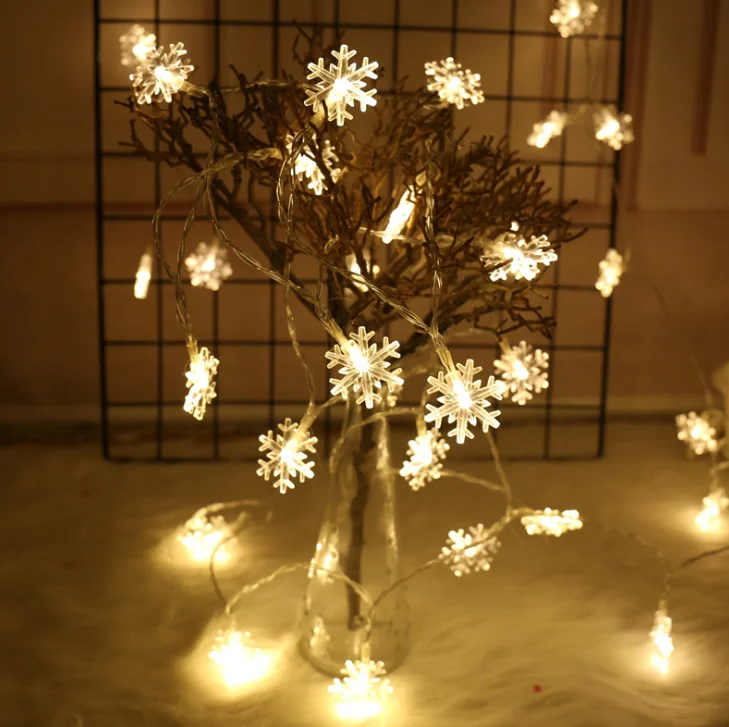  AC110V 220V партии дома свадебный сад с изображением рождественской ёлки снега хлопья Фея гирлянды светодиодные свет батарея или USB работает