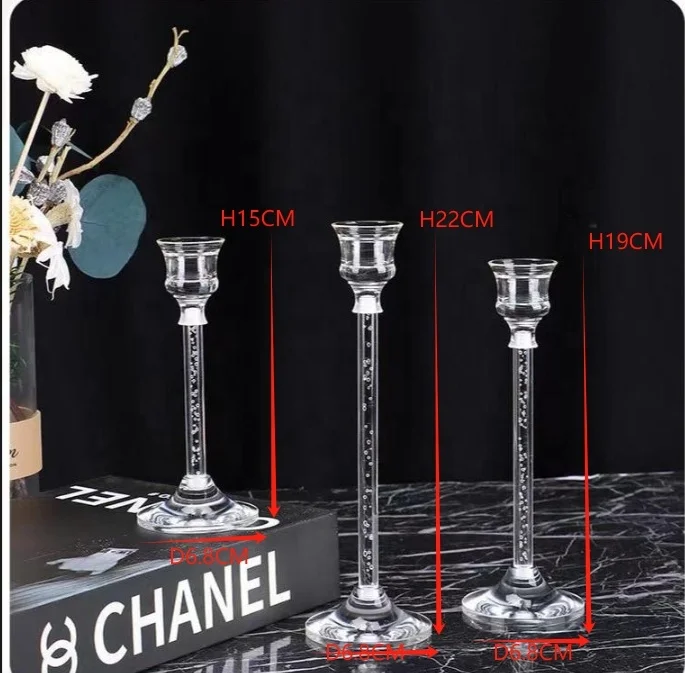 candles crystal holders pillar rustic wedding decoration luxury acrylic decorative candlestick crystal candlestick