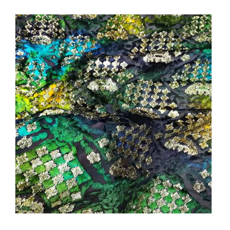 Professional New Designer Soft Silk Multicolor Hand Jacquard Velvet Dress Fabric