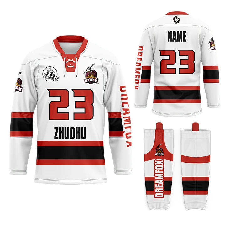 Latest style ice hockey practice jersey professional design team logo polyester mesh unique sport ice hockey jersey for mens