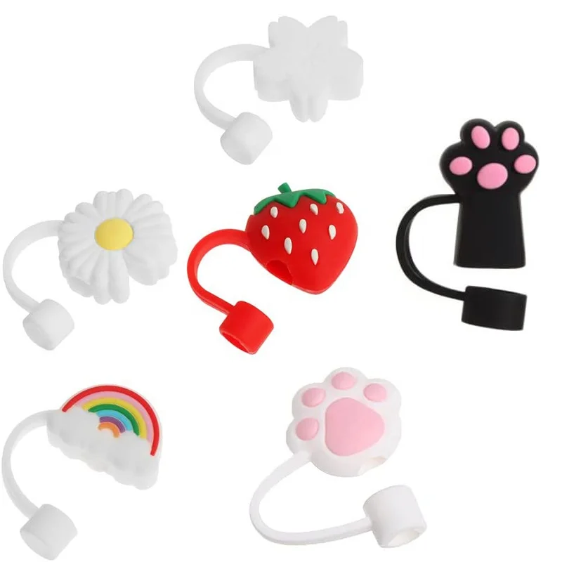 custom 3d rainbow straw topper straw tips cover straw covers cap for reusable