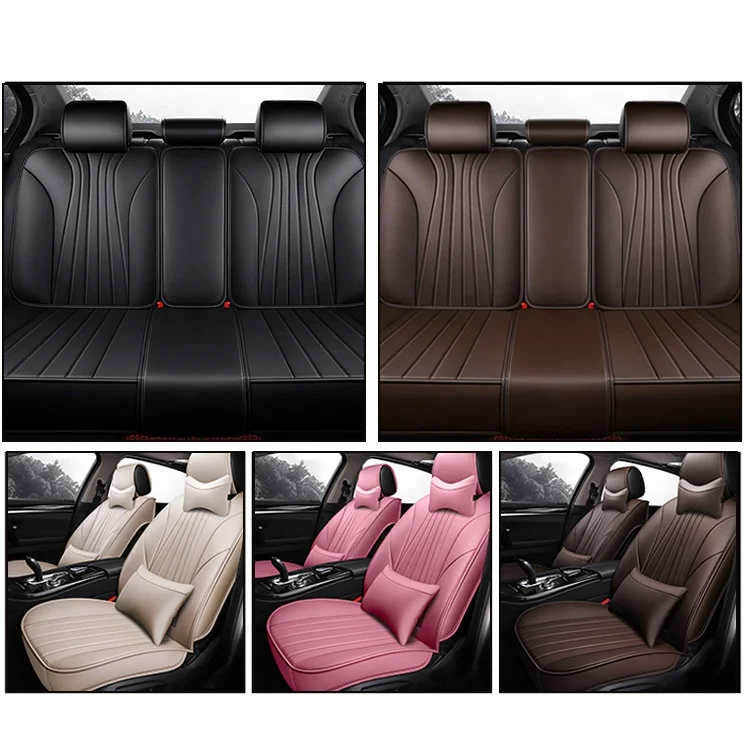 Luxury Car Seat Decoration Full Set for Five-seat Fashion Leather Hot Sell Car Accessories Universal Fit Leather Seat Covers