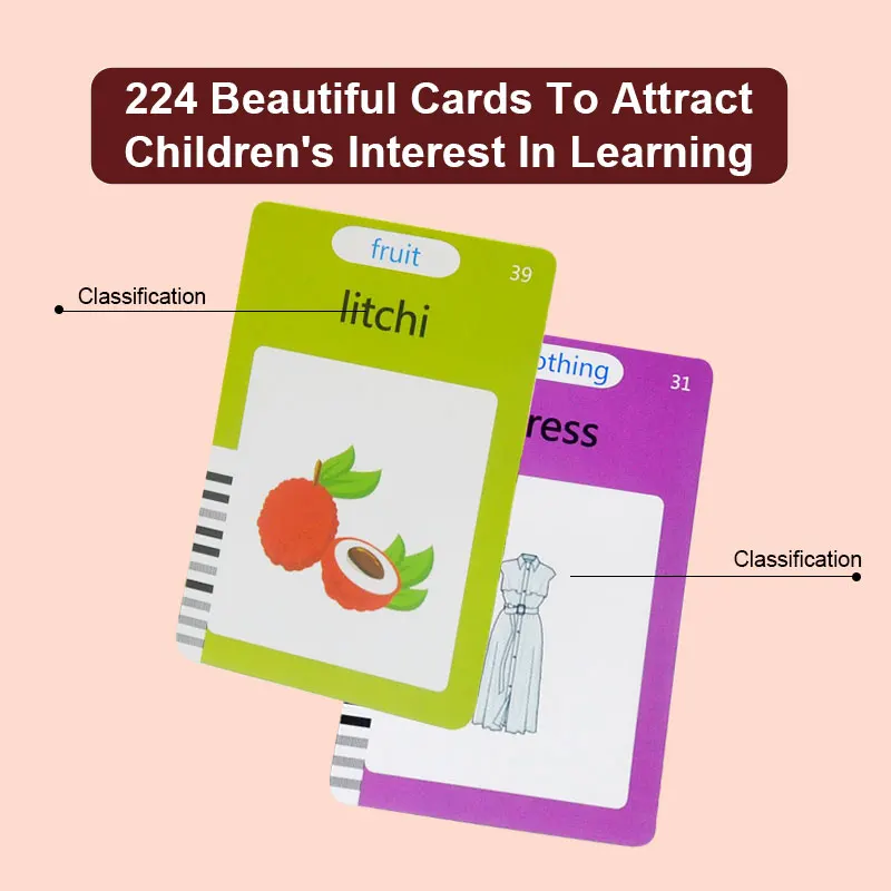 3.Smart Sensory Animals Puzzle Bilingual Montessori Preschool Early Education Machine Custom Cognitive 2 In 1 Reader Flash Cards