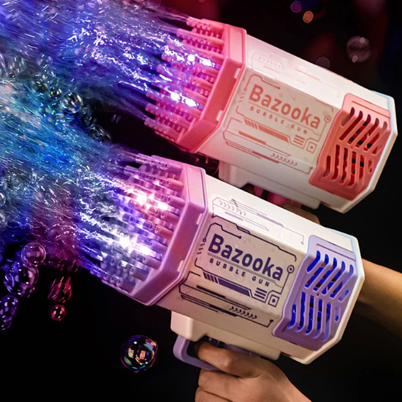Summer Outdoor Toys Selling Rocket Gatling 88 Holes Bubble Machine Super Multi Bubble Automatic Bazooka Bubble Guns