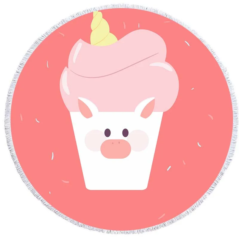 Free samples Dropship 100% microfiber custom unicorn beach towel with tassel fringe spain sublimation