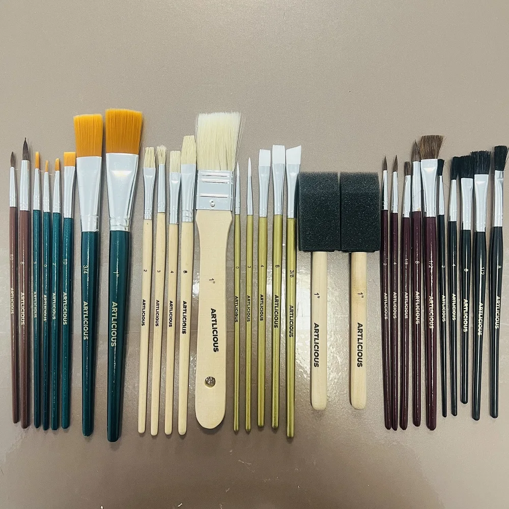 25 sets of oil painting brushes  Custom colors and sizes  The package can be customized as shown in the figure