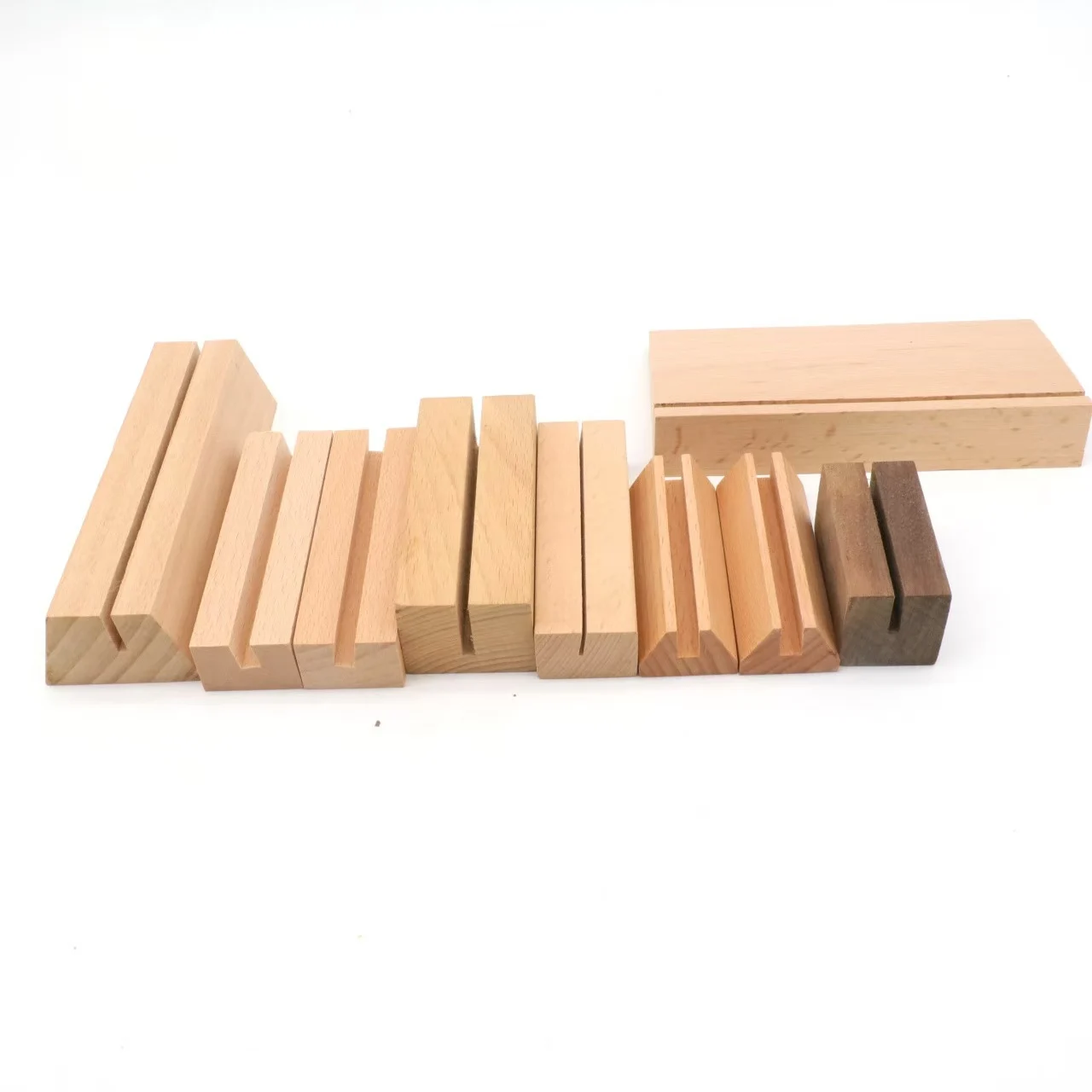 beech wood holder solid wood DIY business card wooden base postcard  holder card  photo card holder base