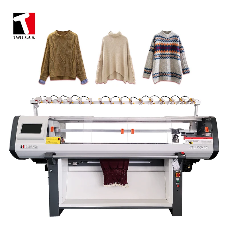High speed fully automatic used second hand computerized simple double system sweater flat knitting machine