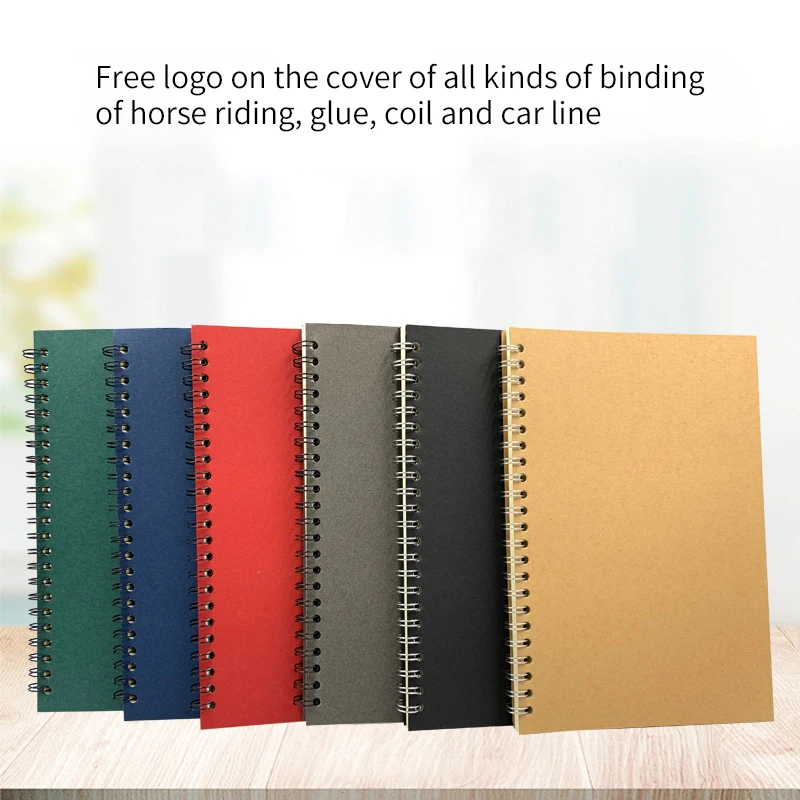 School Office Cheap A5 B5 Classic Spiral Notebook Custom Logo Vintage Journal Notebook