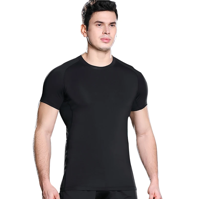 
matching mesh sportswear Quick-drying stretch muscular-showing Man fitness T-shirt short sleeve comfortable gym sports shirt 